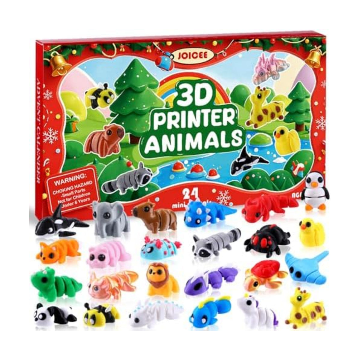JOICEE 2026 Christmas Advent Calendar with 3D Printed Animals Fidget Toys