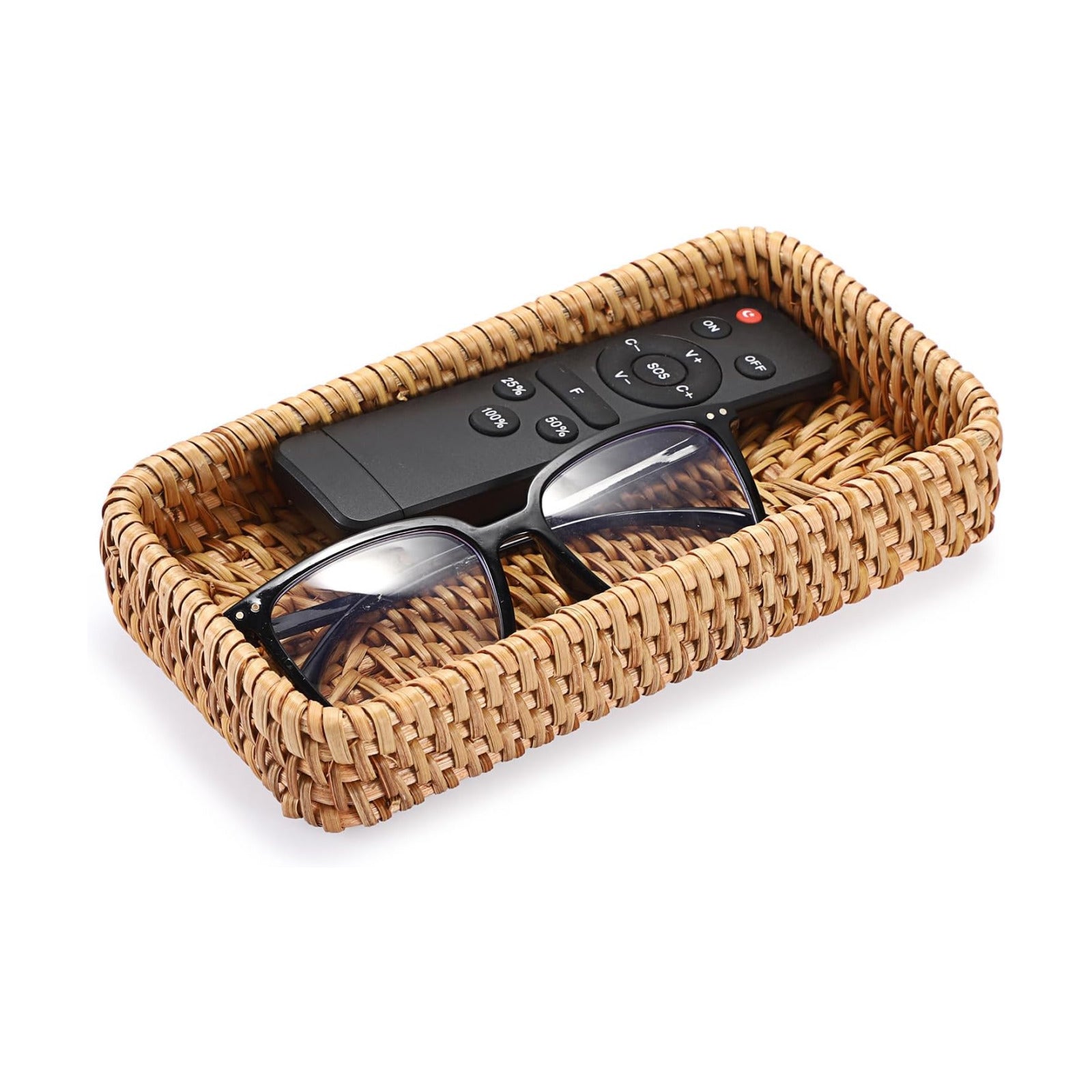 Small Remote Basket / Natural / 8.3 x 4.7 x 1.6