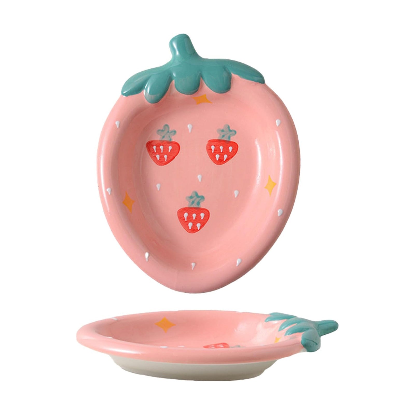 Strawberries Jewelry Tray Ceramic Ring Holder Dish " Key / #b Strawberries Jewelry Tray / 8.7 x 6.1