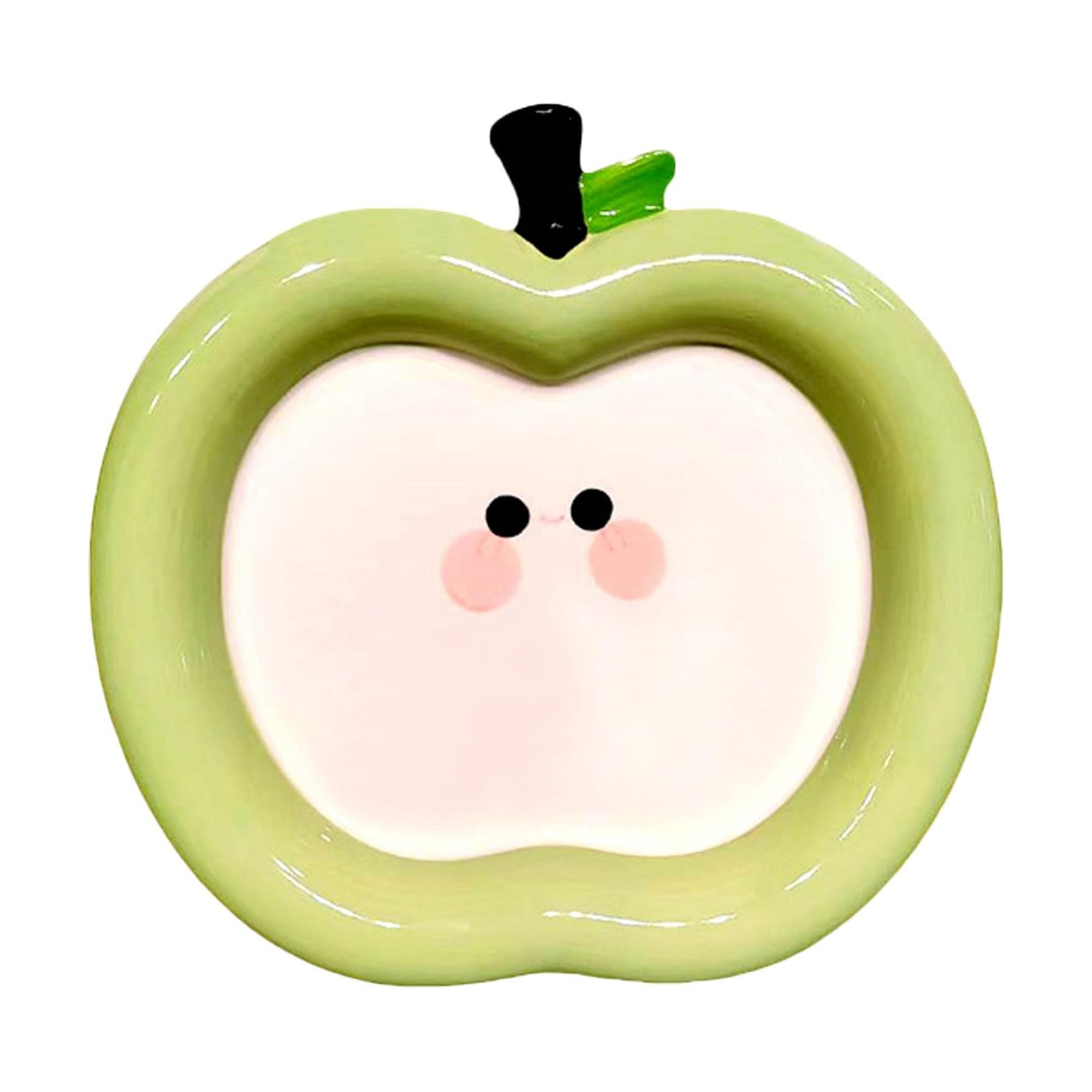 Green Apple Jewelry Tray Ceramic Ring Holder Dish " Key / #b Green Apple Jewelry Tray / 8.7 x 8.3