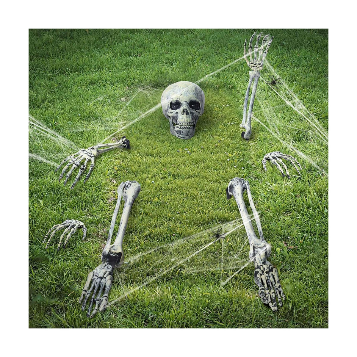Halloween Decorations Skeleton Groundbreaker Skeleton 8pcs Halloween Outdoor Decorations for Yard, Lawn, Garden, Graveyard Party Supplies Outdoor Skeleton Decorations (Tombstone not included)