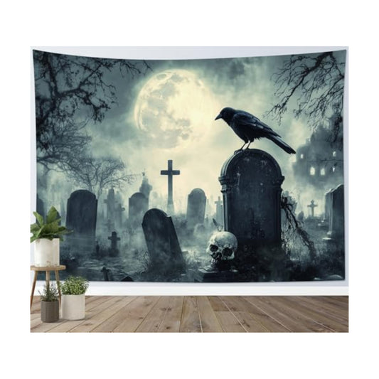 HVEST Horror Halloween Tapestry Wall Hanging for Bedroom,60L x 80W Inches