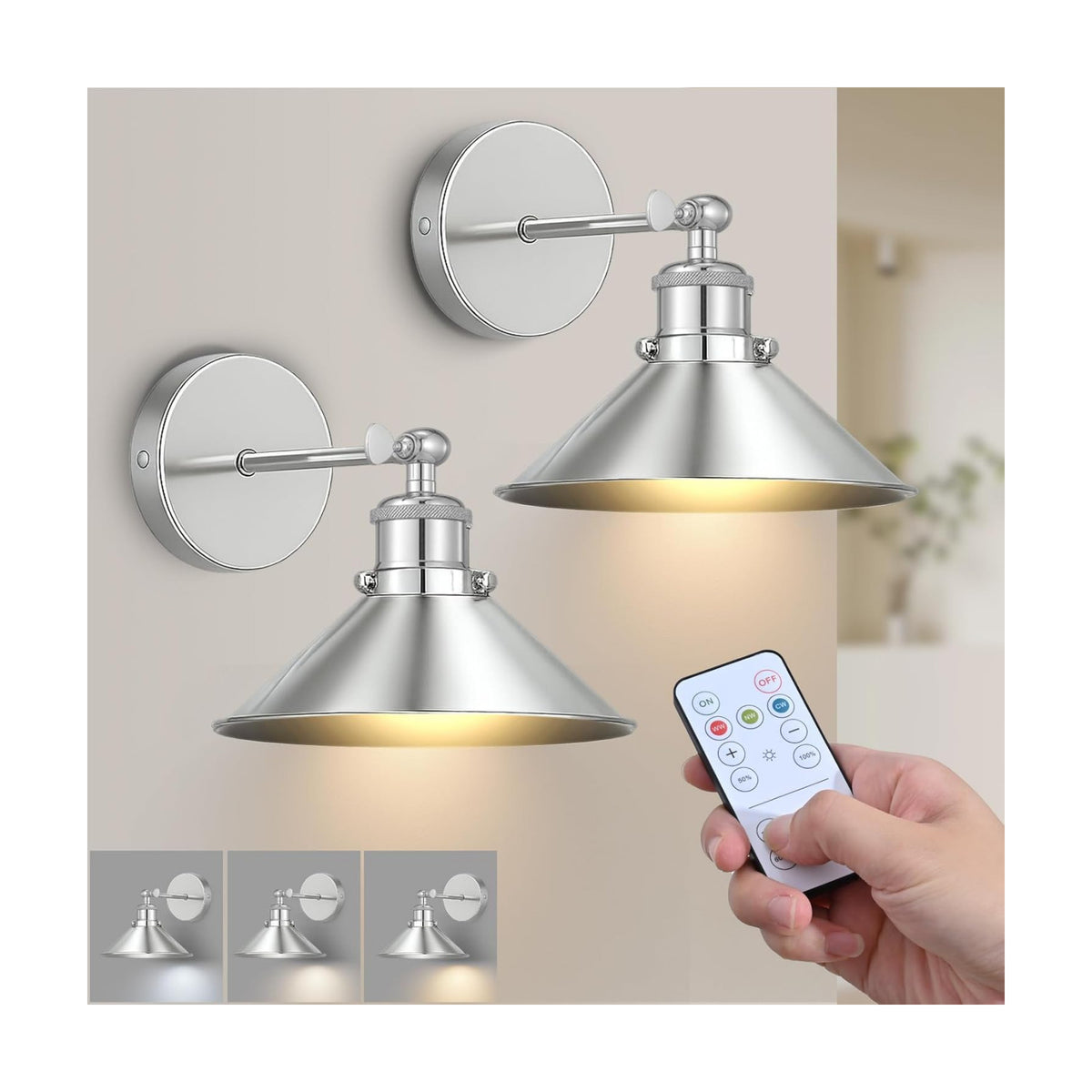 Battery Operated Wall Sconce Set of 2,Vintage Wireless Wall Sconces with Remote,Dimmable Led Wall Lights,Wall Lamp