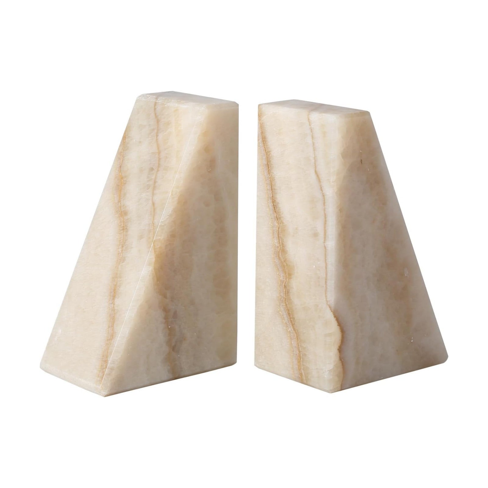 Marble Bookends / Large Bookends for Heavy Books / Trapezoid-navona