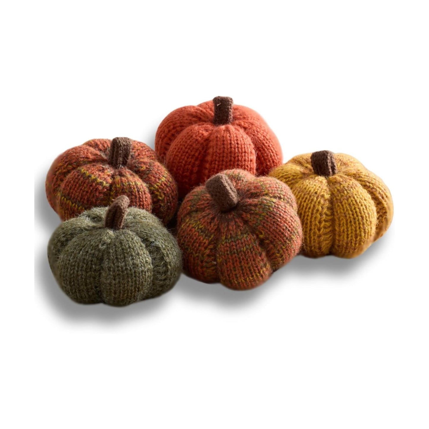 Set of 5 Mini Knit Pumpkins (Spiced Maple 2.5 Inch Set)