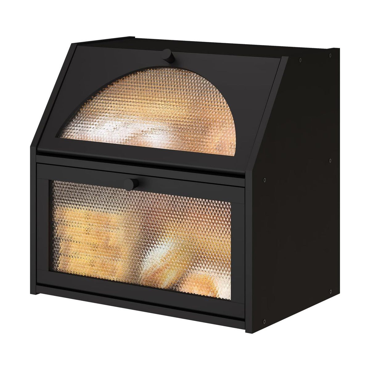 Extra Large Bread Box for Kitchen Counter, Bamboo Wood Double Layer Bread Box for Kitchen Counter, Wooden Capacity
