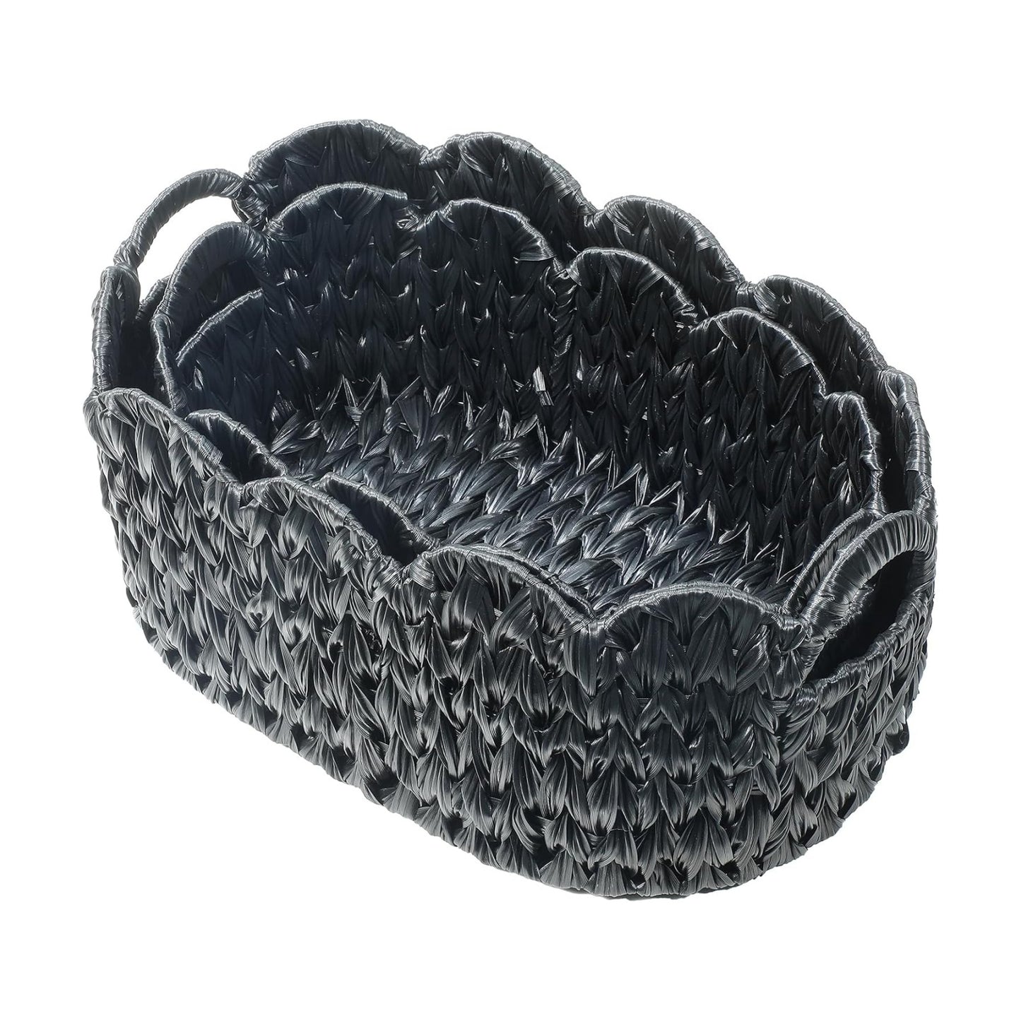 Woven Storage Baskets / Black / Set of 2