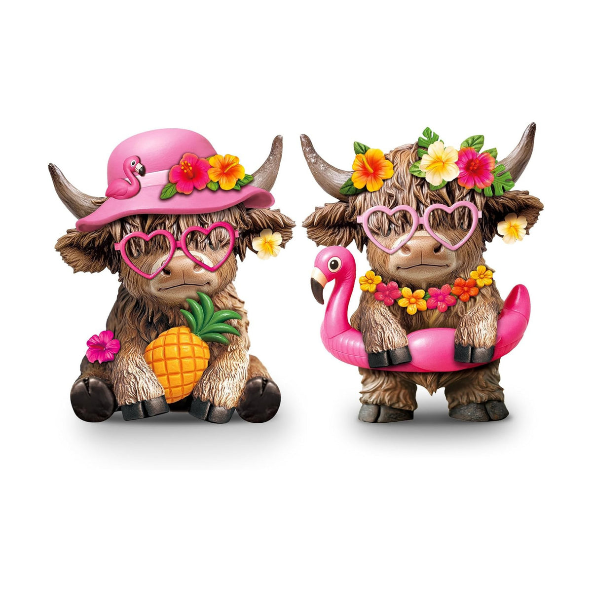 Karenhi 2 Pcs Flamingo Figurines Resin, Summer Decorations Tabletop Home