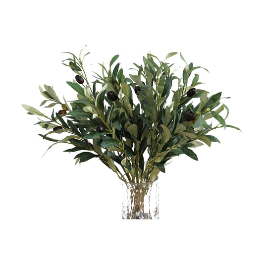 Artificial Olive Branches for Vases Faux Olive Tree Stems / 18.9 Inch / Set of 5