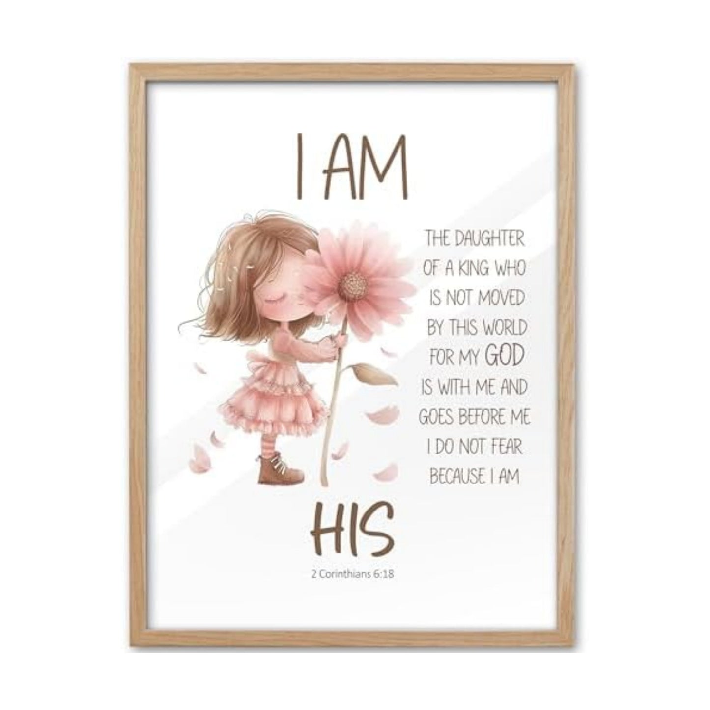KensTro 12x16 Oak Framed 2 Corinthians 6:18 Scripture Wall Art