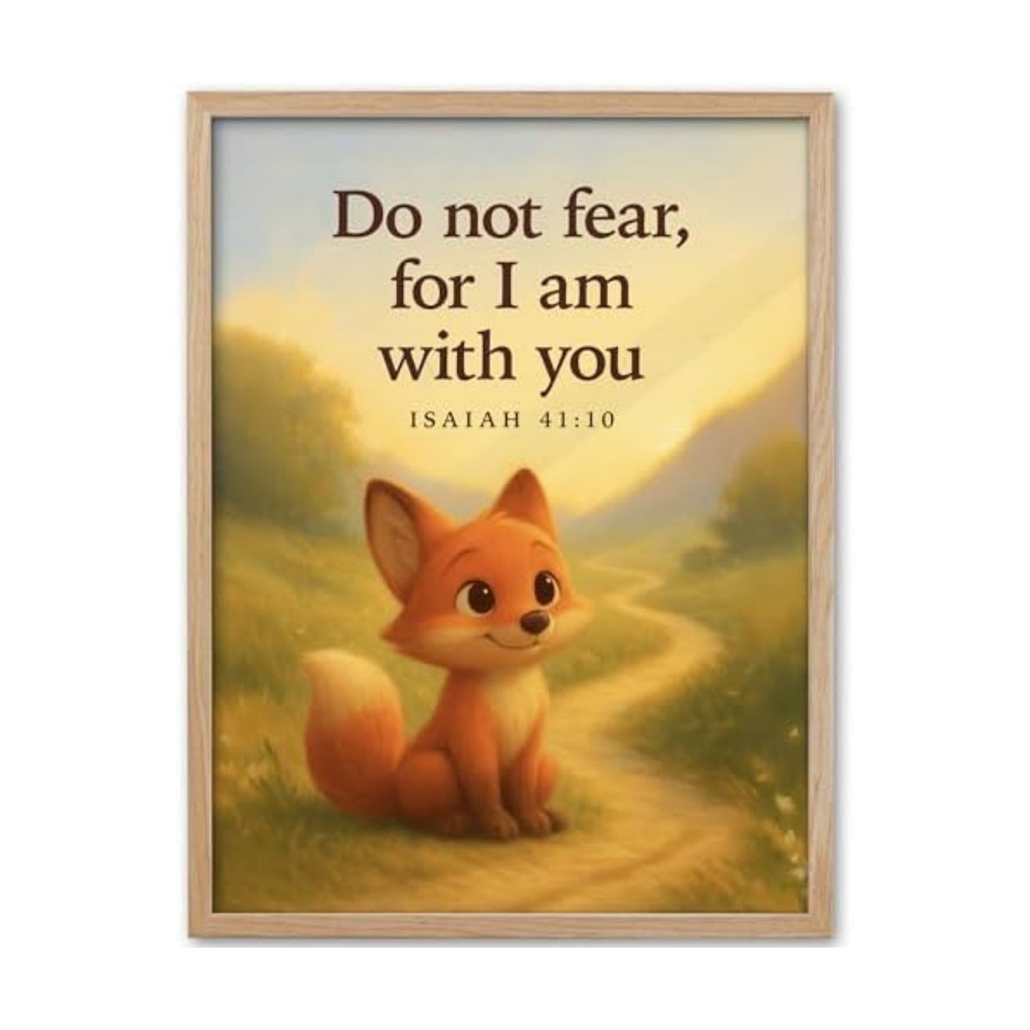 KensTro 12x16 Oak Framed Christian Nursery Wall Art, Isaiah 41:10