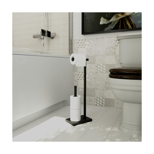 GRANDMIX Stylish Standing Toilet Paper Stand in Simple Shape | Freestanding Bathroom Organizer for Multiple Papers
