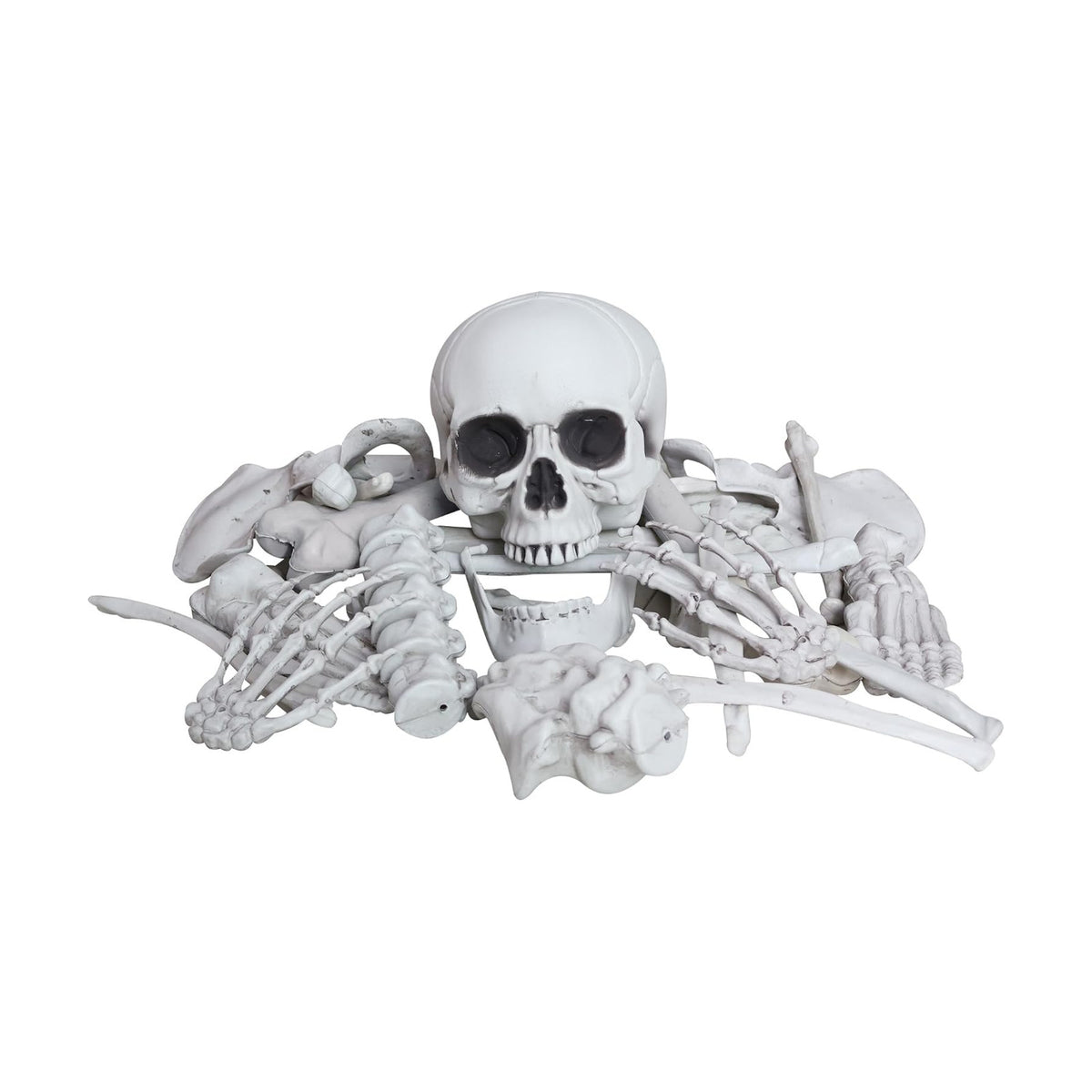 28 Pieces Skeleton Bones with Skull Bag of Plastic Bones Scary Groundbreakers for Halloween Yard Lawn Decoration (Gray)