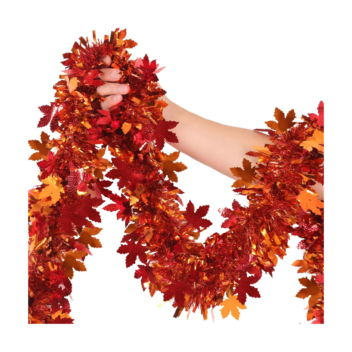 50Ft Fall Maple Leaves Garland Decorations Glitter Tinsel Leaf Thanksgiving