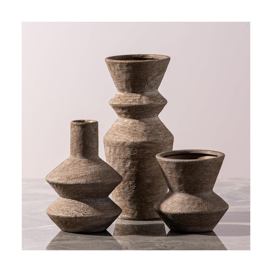 Ceramic Vase Home Table Decor / Brown / Set of 3