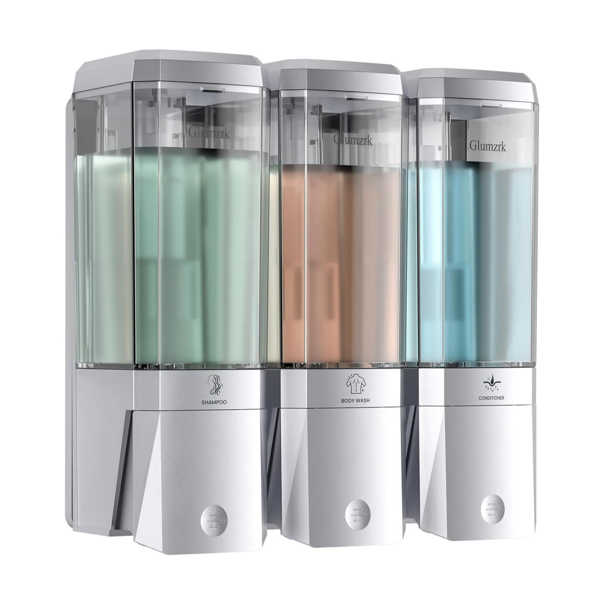 Shampoo and Conditioner Dispenser 3 Chamber No Drill Shower Soap Dispenser Wall Mounted Shampoo Conditioner Body Wash