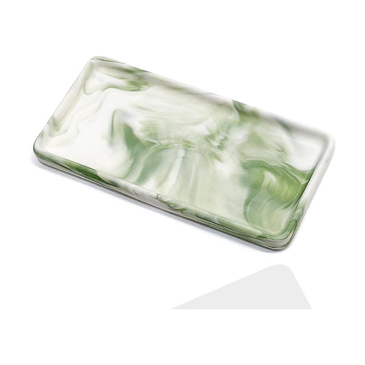 Tiny Ceramic Countertop and Vanity Tray for Cosmetics / 6.4 x 3 x 0.5 / Green