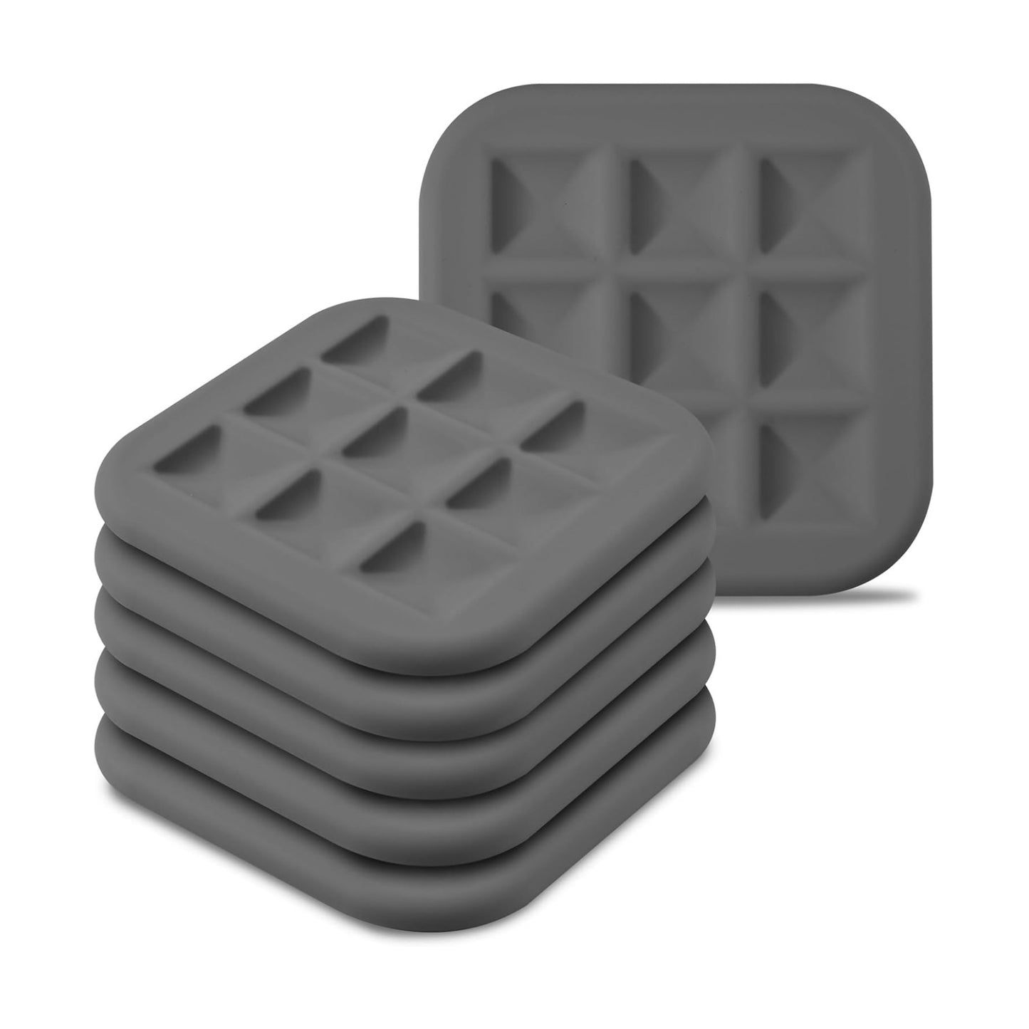 Pot Holders Hot Pads Silicone Mats / Gray / Square 6 Inch / Set of 6