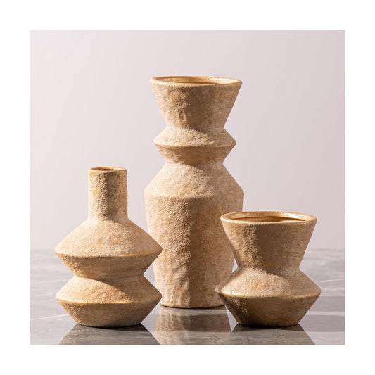 Ceramic Vase Home Table Decor / 10-gold / Set of 3