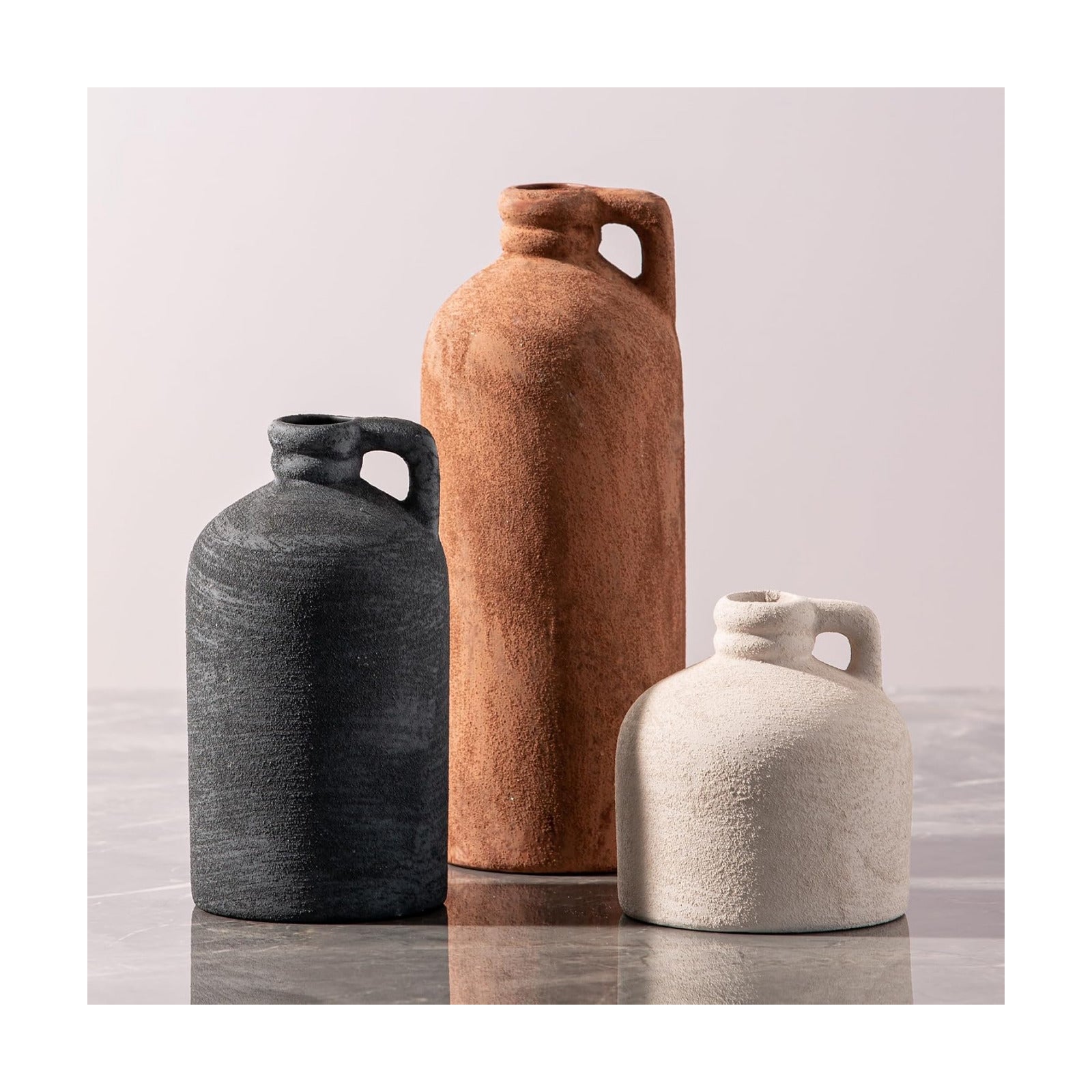 Ceramic Vase Home Table Decor / 08-rust / Set of 3