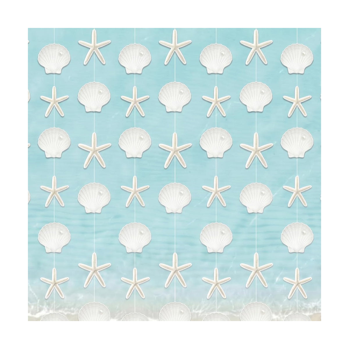 Xinnun 8 Pcs Starfish Seashell Garland Banner Beach Party Decorations
