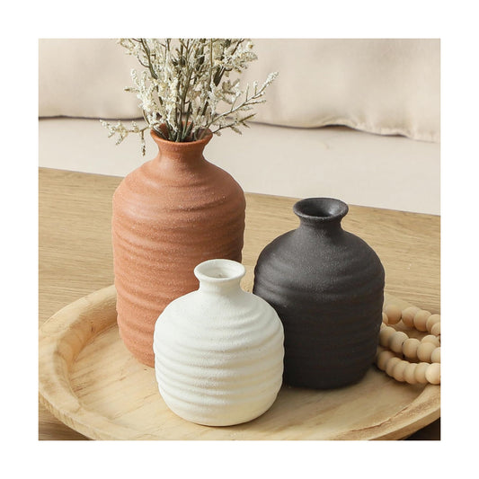 Ceramic Vase Decorative Vase / 03-short-brown / Set of 3