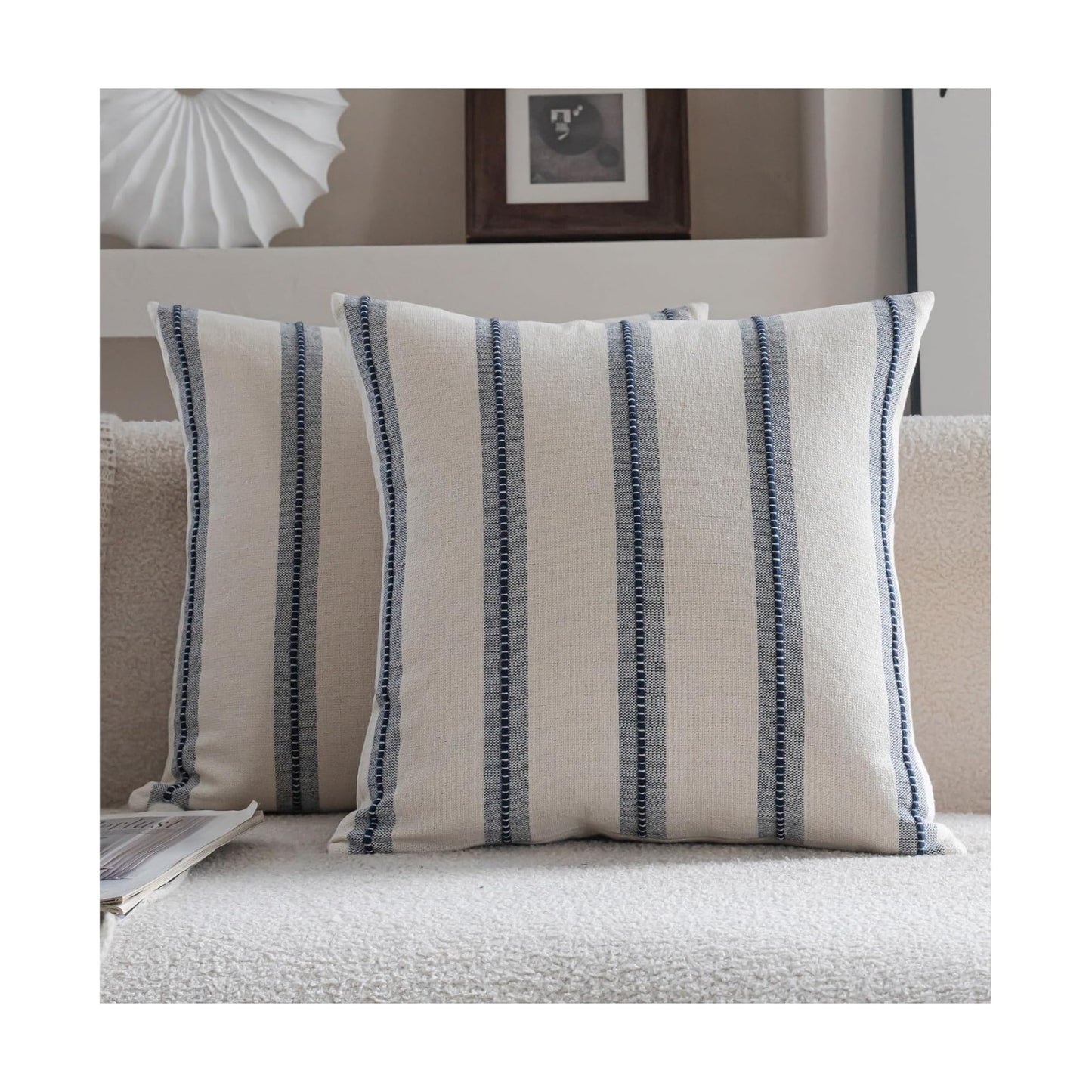 Boho Throw Pillow Covers / Navy Blue / 18 x 18 / Set of 2