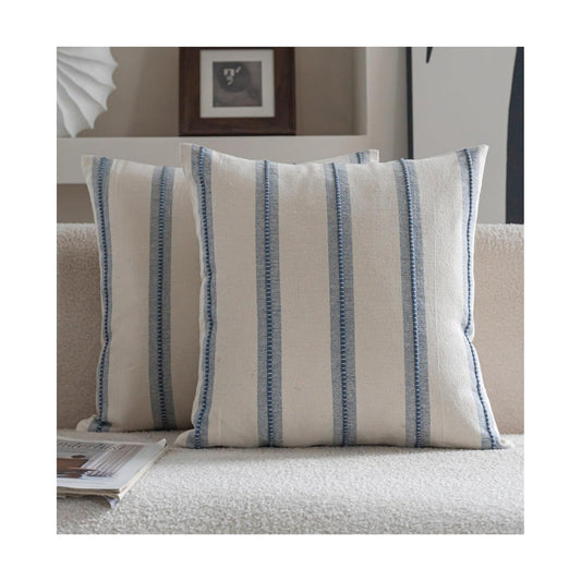 Boho Throw Pillow Covers / Classic Blue / 18 x 18 / Set of 2