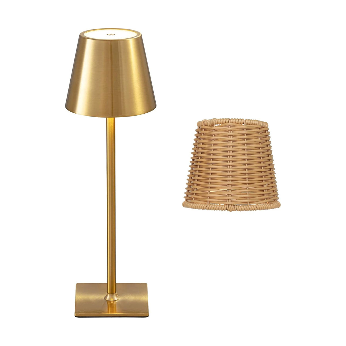 Mr. White Outdoor Waterproof Cordless Wireless Rechargeable Portable Top Touch Battery Operated Powered LED Table Lamp