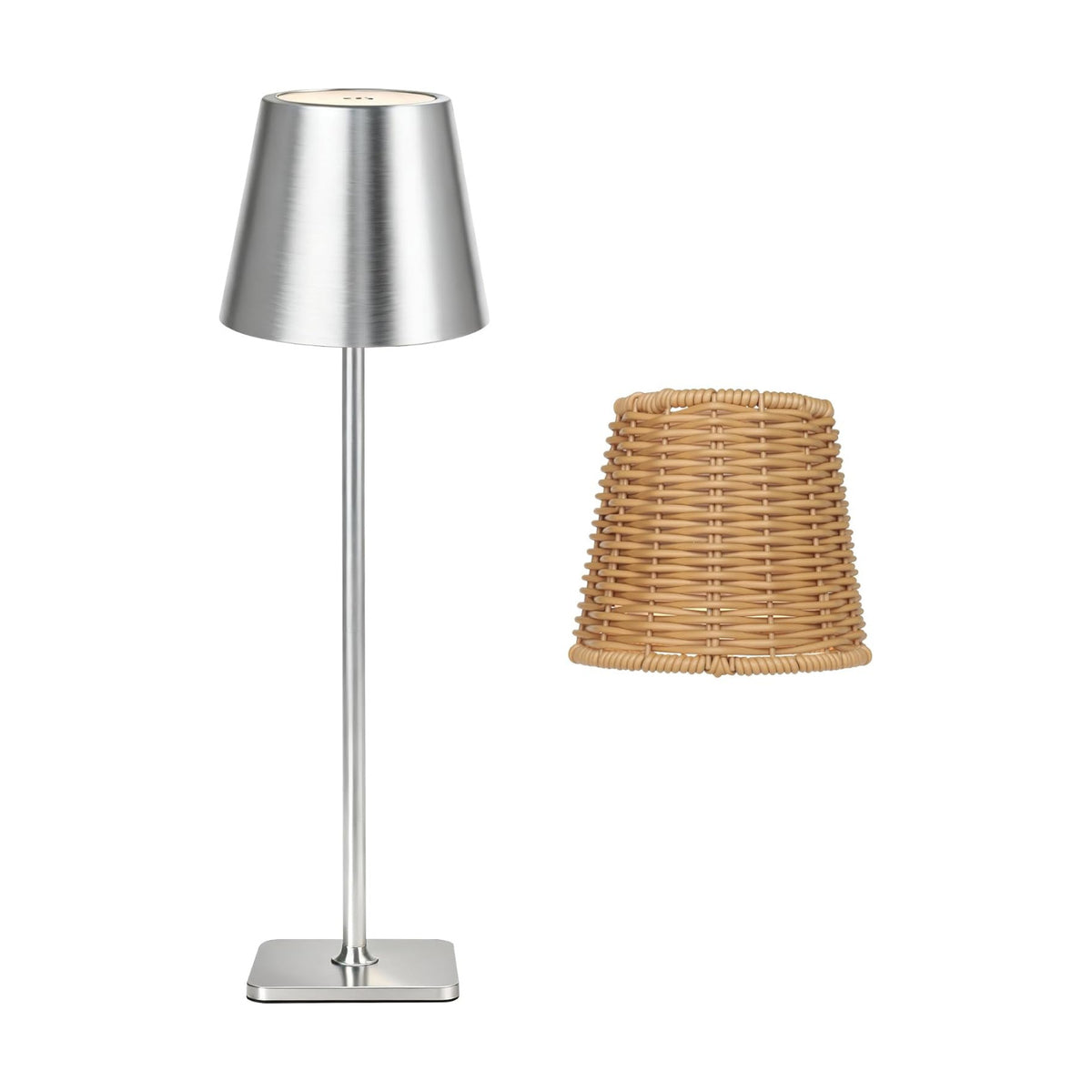 Mr. White Outdoor Waterproof Cordless Wireless Rechargeable Portable Top Touch Battery Operated Powered LED Table Lamp