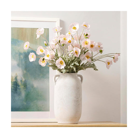 Tall Ceramic Farmhouse Rustic Table Vases / 12" Rustic / White / 12 Inch