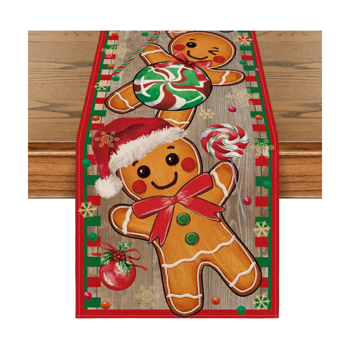Artoid Mode Gingerbread Xmas Table Runner Home Party Decor 13x120 Inch