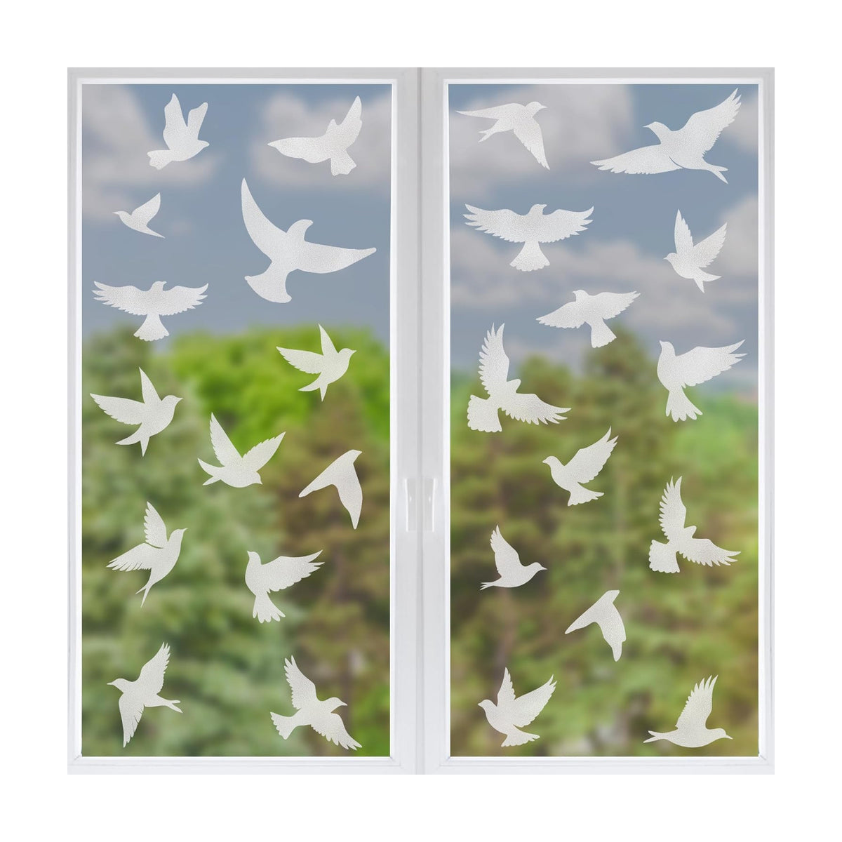 9 Sheets Bird Window Clings, Protect and Save Bird Strikes Window Stickers, Glass Door Stickers Decals, Stop Birds Flying into Windows Accessories Home Decorations