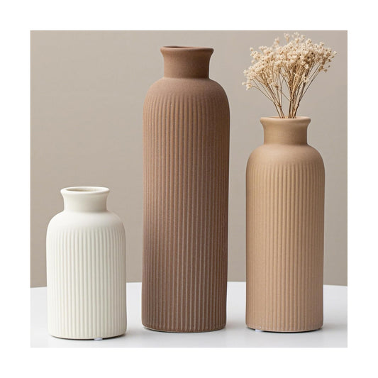Modern Ceramic Vase Set / Standard Coffee Mix / Natural