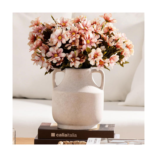 Ceramic Flower Vase / 8"h-antique / White / 8 Inch