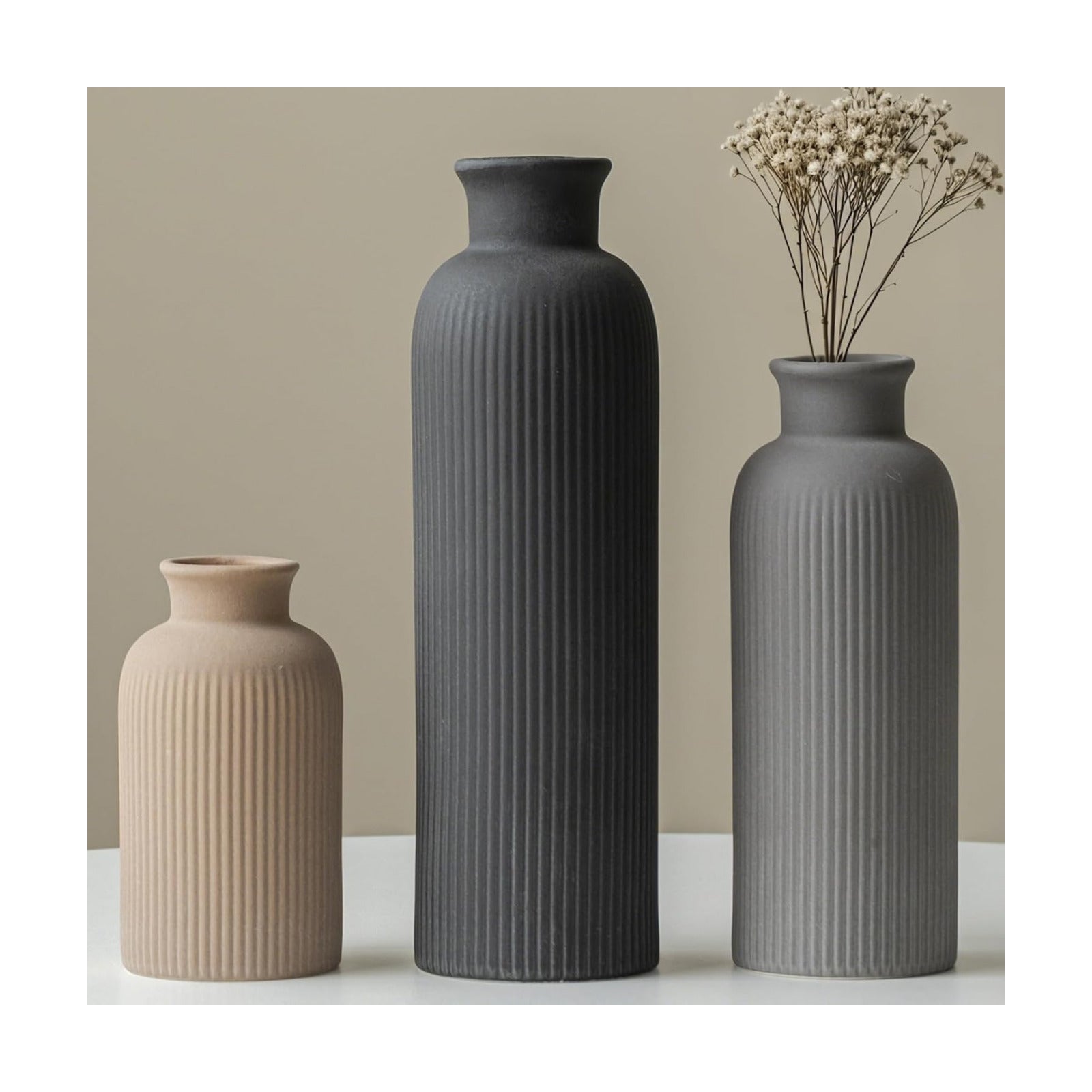 Modern Ceramic Vase Set / Standard Black Mix