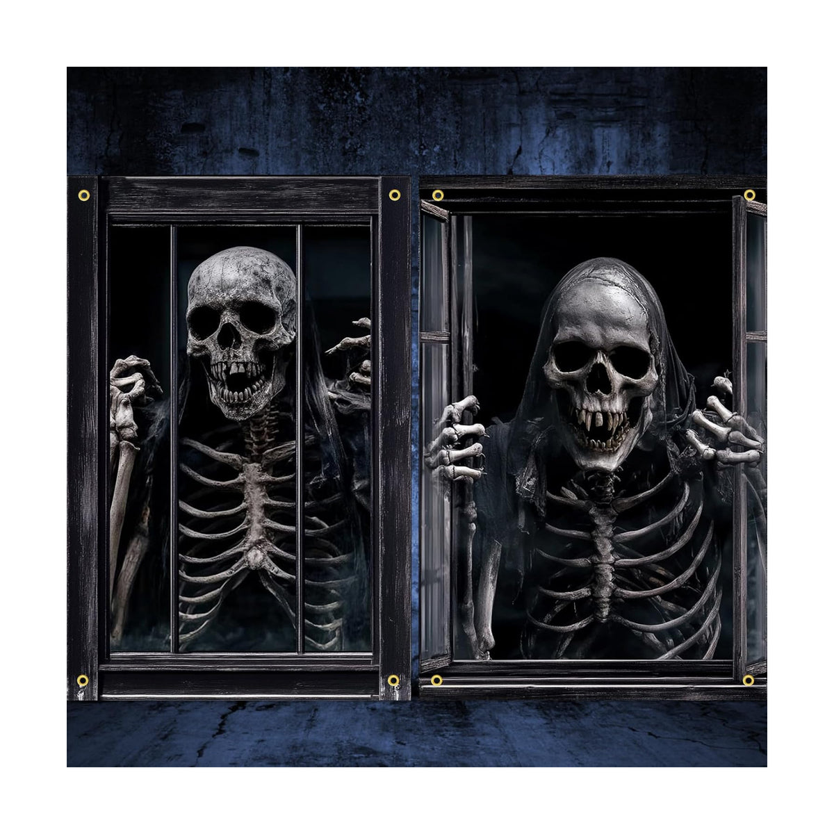 2 Pcs Scary Halloween Window Decorations