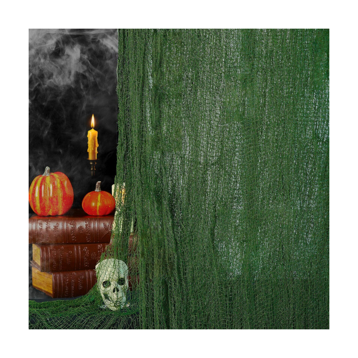 Halloween Green Creepy Cloth 79 X 591 in, Spooky Scary Gauze for Home Decor