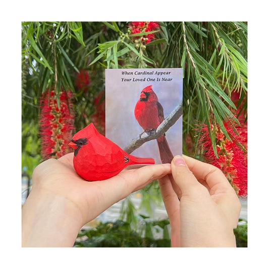 Handmade Wooden Cardinal Figurines / Red