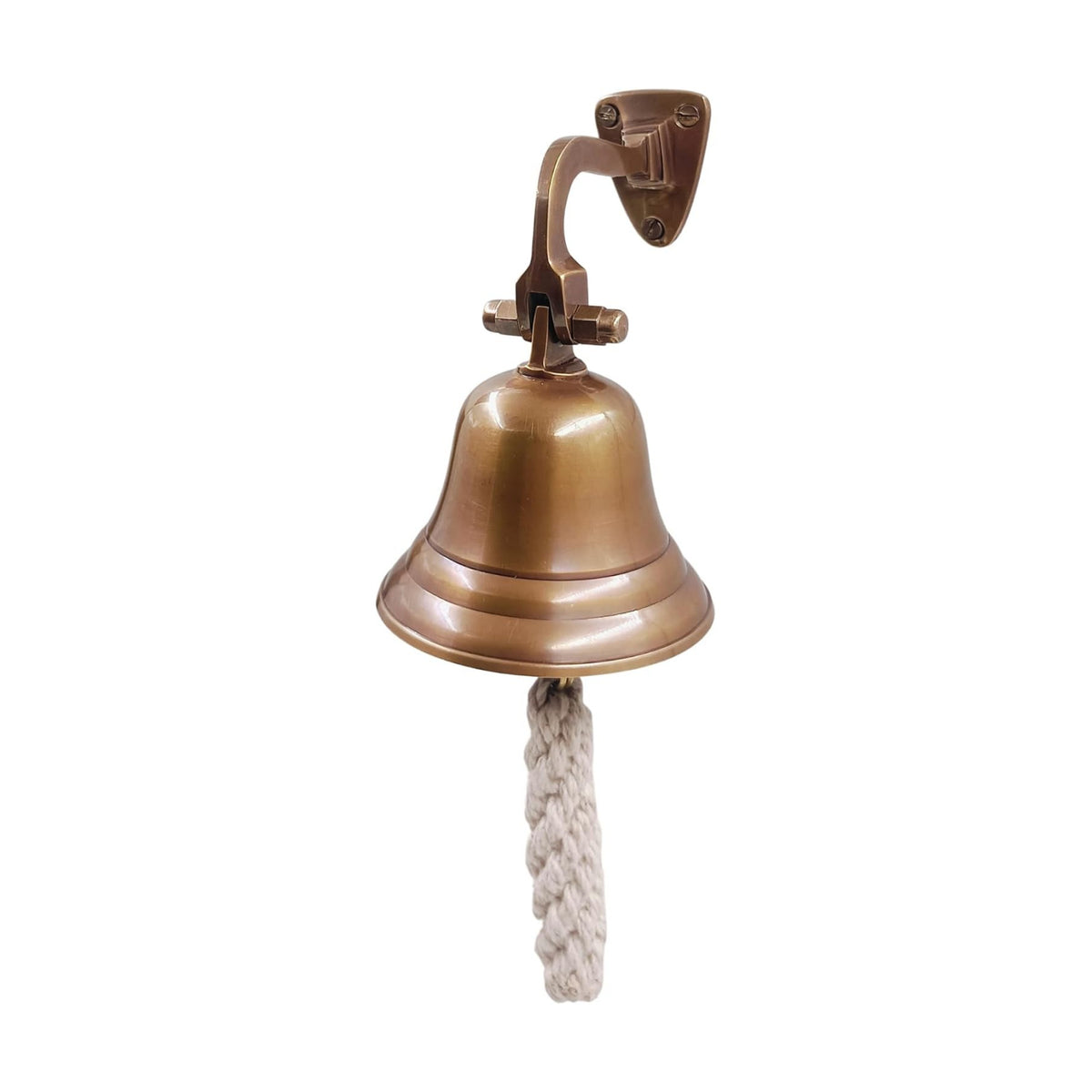 3" Antique Solid Brass Bell Quality Marine Wall Mounted Ship Hanging Bell Perfect for Dinner, Indoor, Outdoor, School