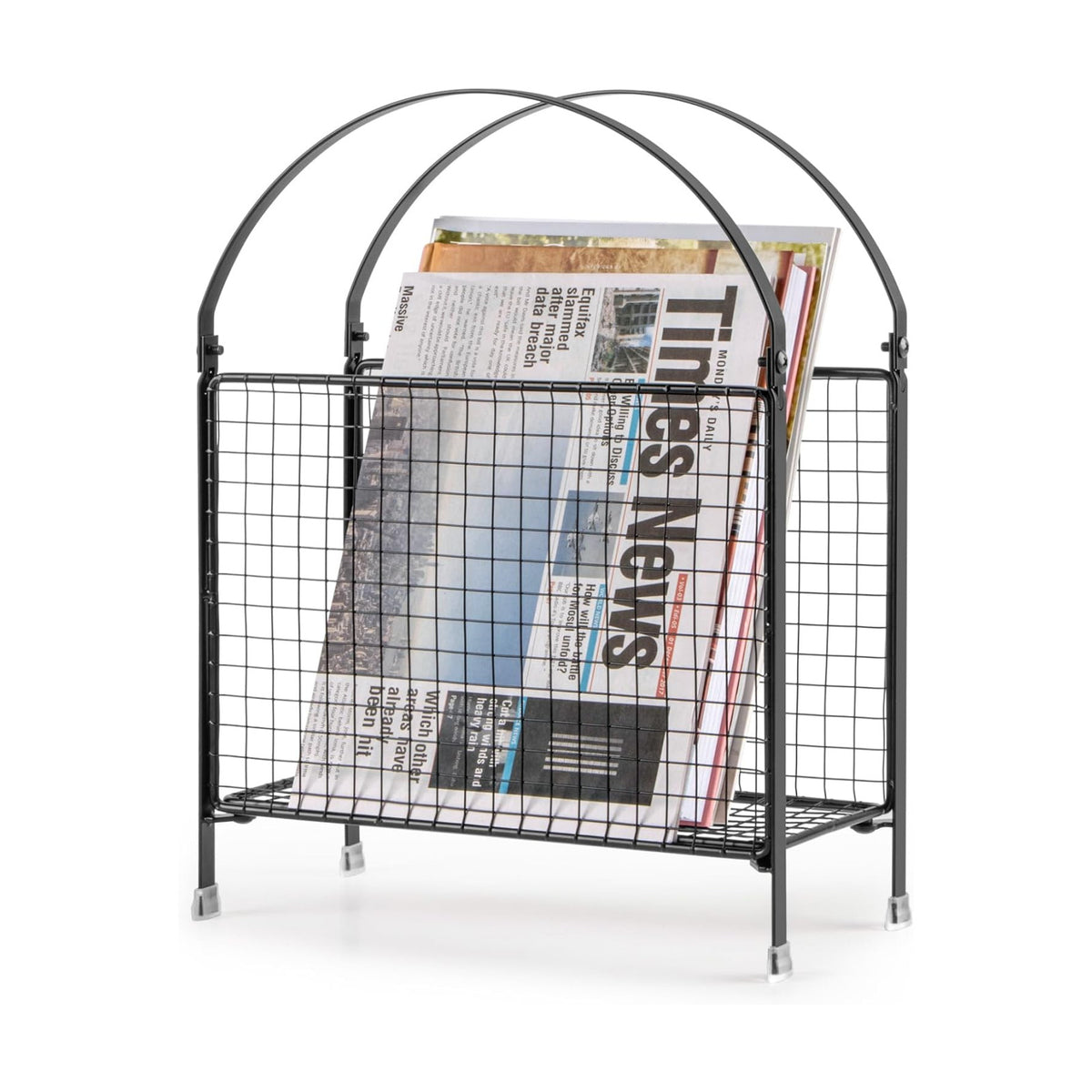 Freestanding Magazine Holder, Metal Magazine Rack Floor Stand | Modern Touch Handbag Design, for Magazine, Newspaper