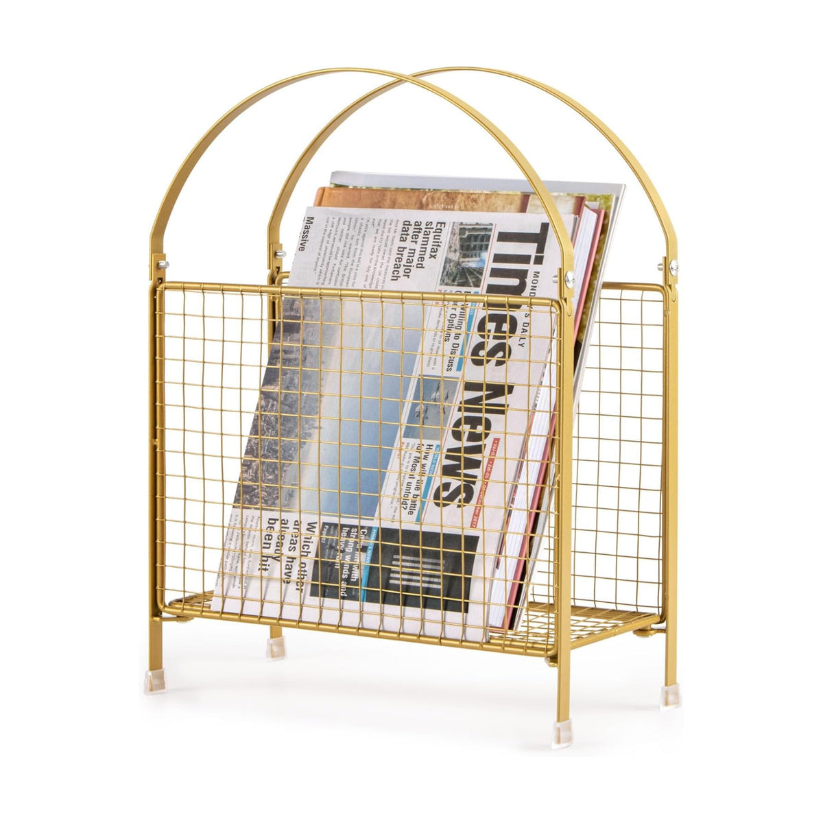 Freestanding Magazine Holder, Metal Magazine Rack Floor Stand | Modern Touch Handbag Design, for Magazine, Newspaper