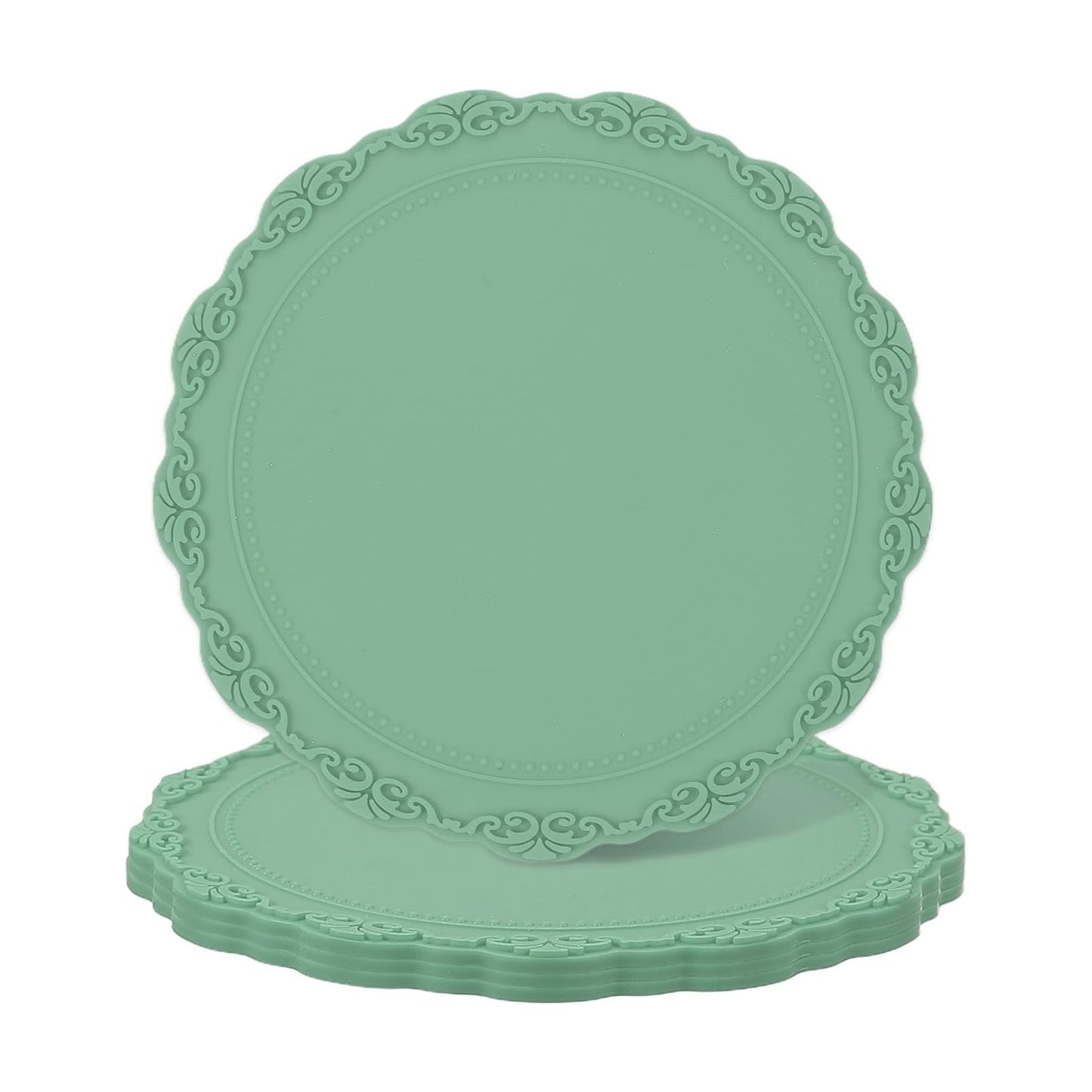 Round Silicone Coaster / Green / Set of 4