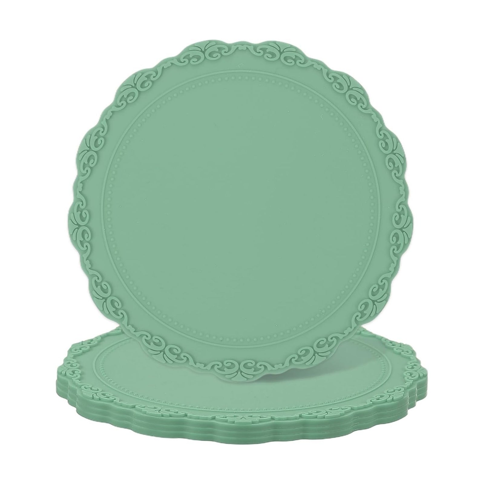 Round Silicone Coaster / Green / Set of 4