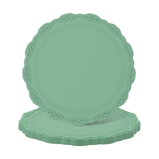 Round Silicone Coaster / Green / Set of 4