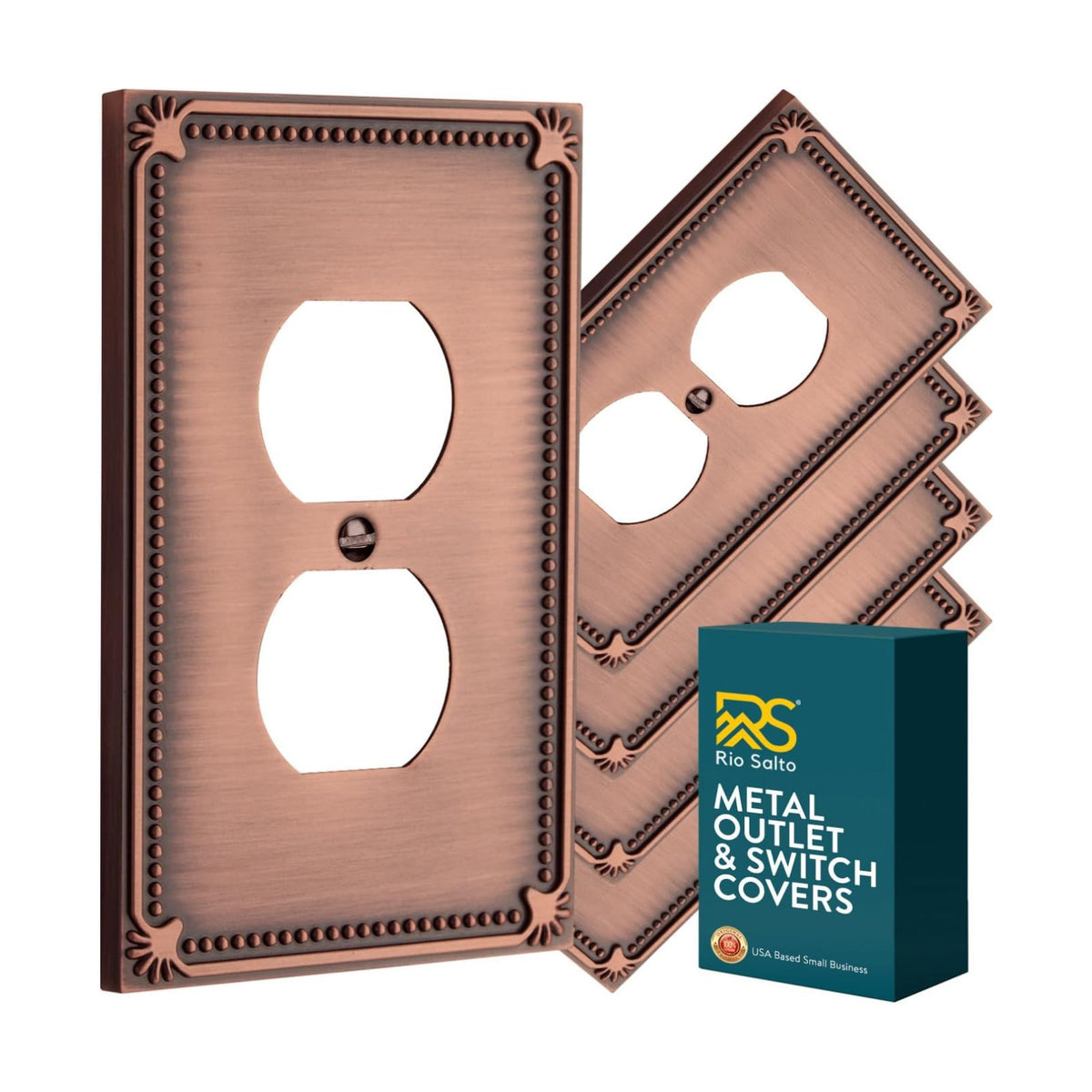 Rio Salto Antique Copper Outlet Covers Light Switch Cover Plate Metal Wall Plates Duplex Receptacle Wall Plate Vintage