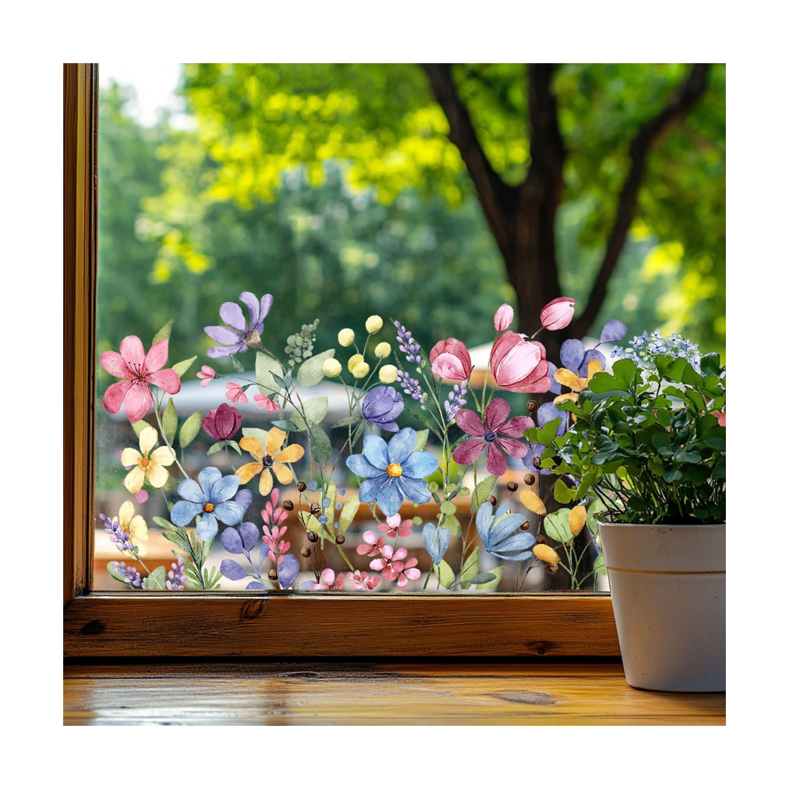 Watercolor Flower Wall Decals / Set of 3