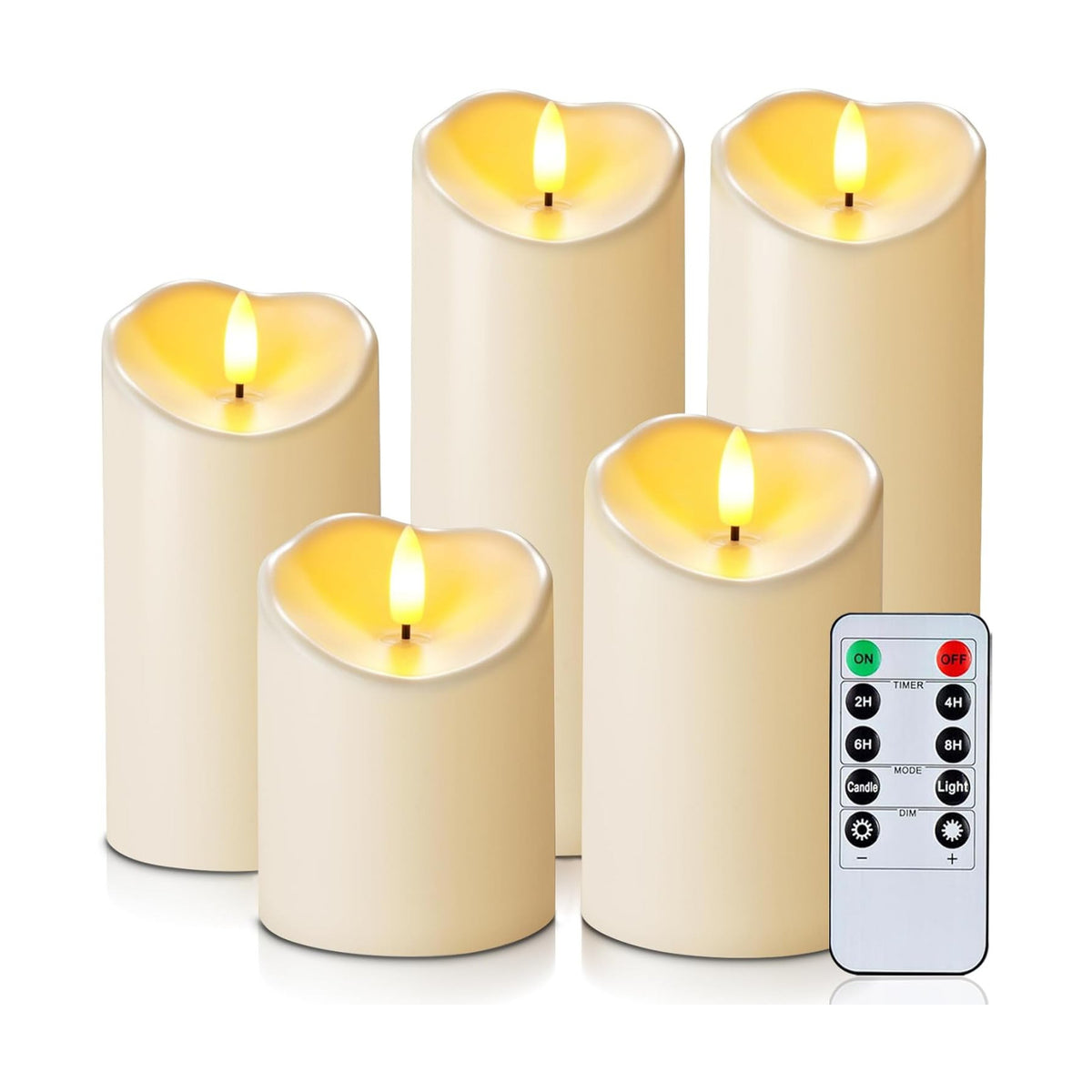 Homemory Outdoor Waterproof Flameless Candles, LED Candles, Battery Operated Candles with Remote and Timers, Electric