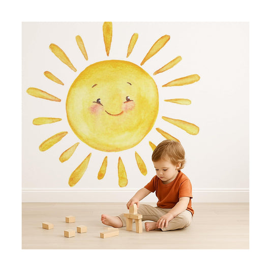 Boho Sun Wall Stickers Toddler Kids Vinyl Wall Decal Peel and Stick Removable Nature / 32.3 x 31.1