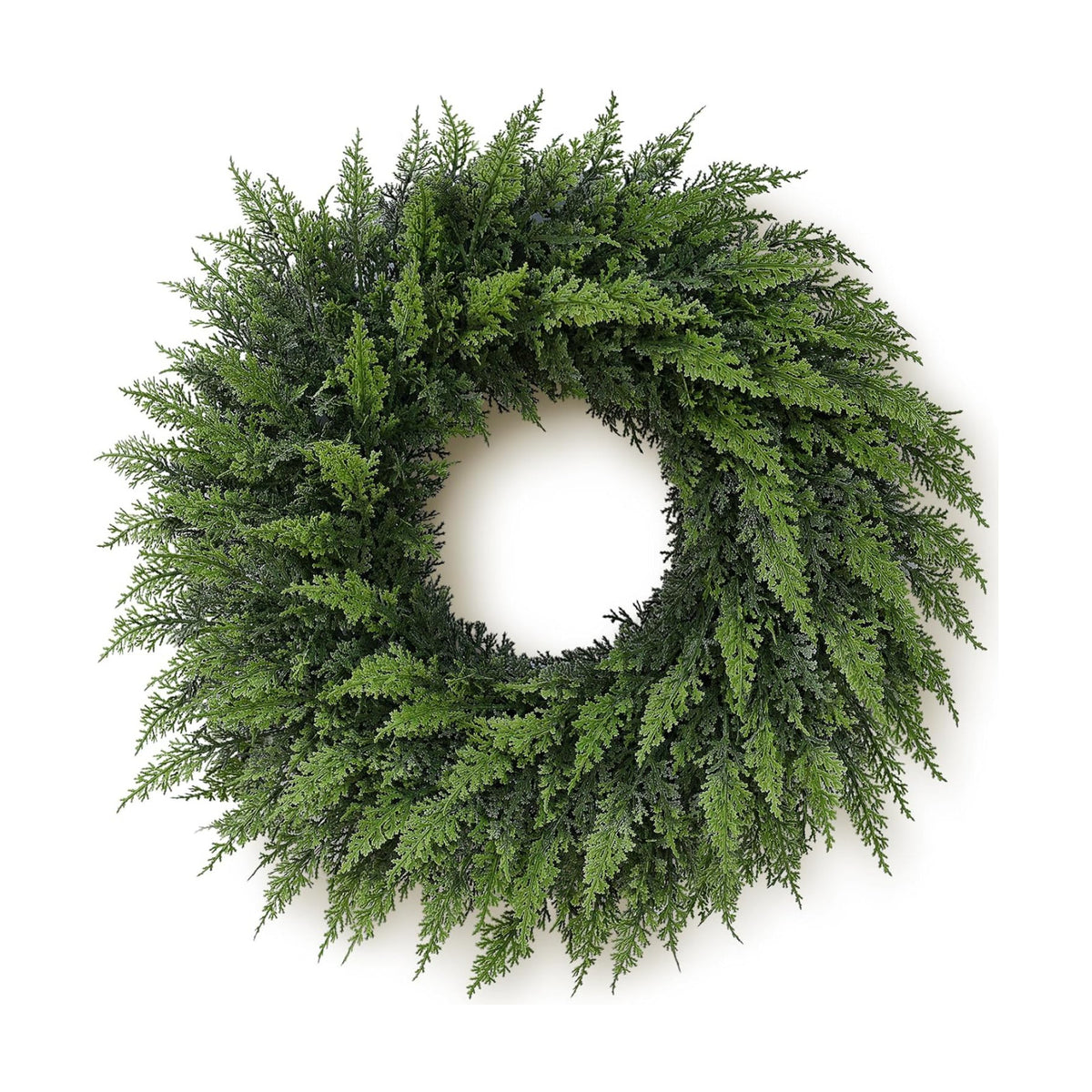 24" Artificial Lifelike Touch Cedar Christmas Wreath for Front Door Decor